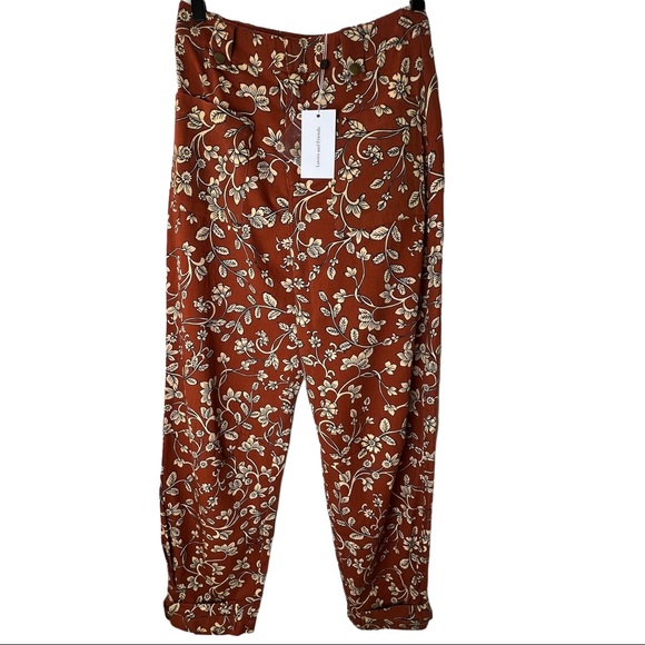 Lovers + Friends Revolve High Rise Drew Pant In Zoe Rust Floral Size XS - NWT - Picture 4 of 13